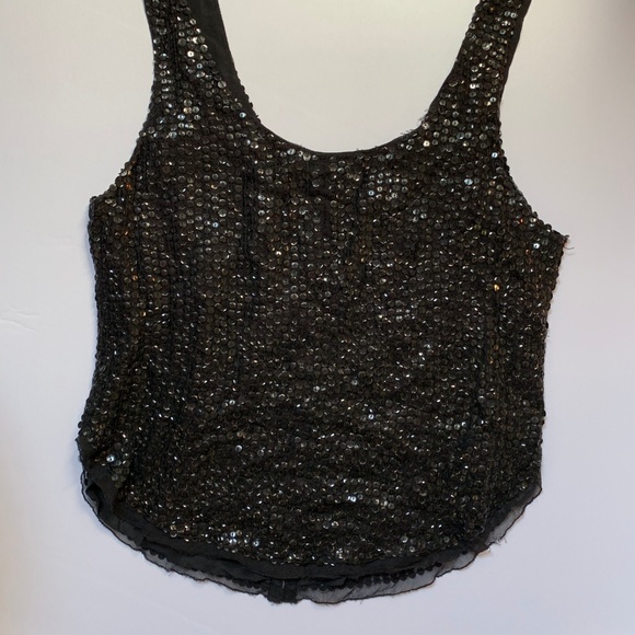 Black Sequined Corset Top - Picture 2 of 2